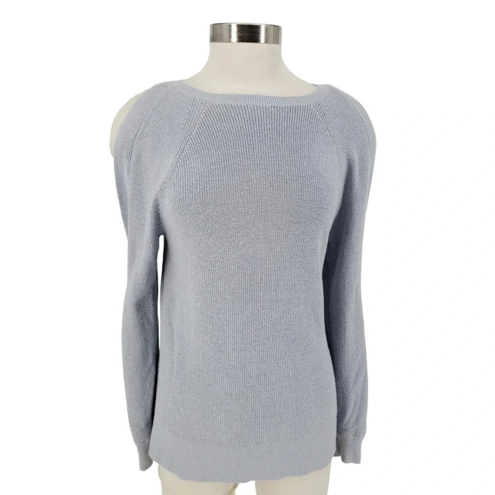 Club Monaco Sweater Merino Wool Silk Split Long Sleeve Pullover